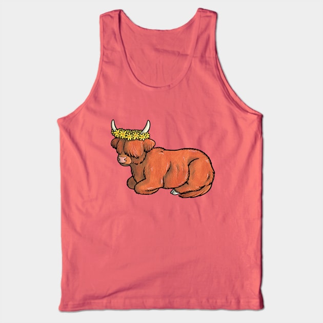 Highland coo Tank Top by animalartbyjess